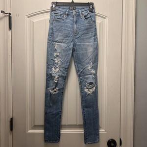 Abercrombie & Fitch Simone Women's High Rise Super Skinny Denim Jeans Sz 24‎ 00R